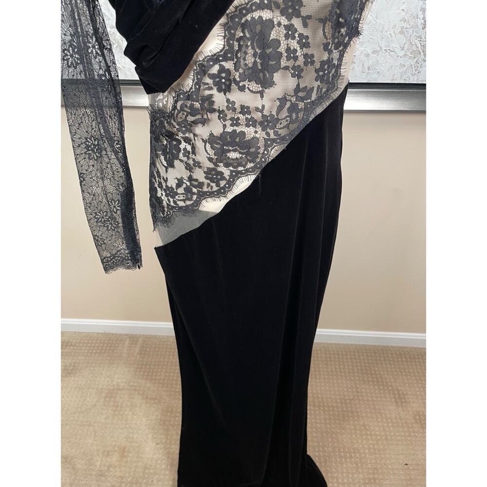 BRONX AND BANCO Cobra One Shoulder Long Sleeve Lace Asymmetric Maxi Gown Sz S - Picture 5 of 10